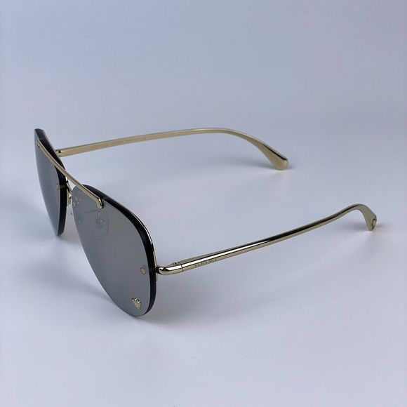 Versace VE2231 12526G Sunglasses Aviator Pale Gold Rimless Mirrored Women - Picture 7 of 10